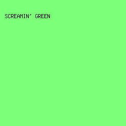 7bff77 - Screamin' Green color image preview