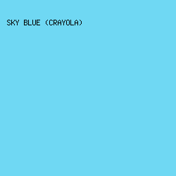 6fd8f3 - Sky Blue (Crayola) color image preview