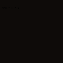 0E0B09 - Smoky Black color image preview