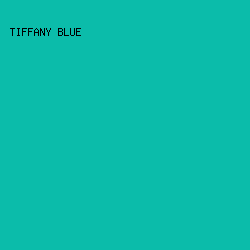 0bbcaa - Tiffany Blue color image preview