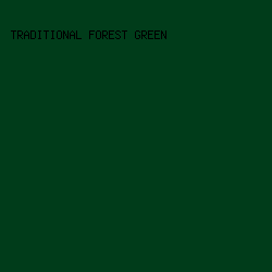 003c1a - Traditional Forest Green color image preview