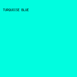 00FDE0 - Turquoise Blue color image preview
