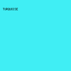 40EEF4 - Turquoise color image preview