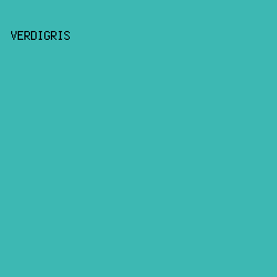 3DB8B3 - Verdigris color image preview
