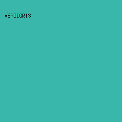 3ab7ab - Verdigris color image preview