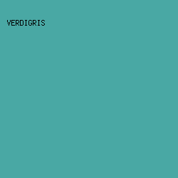 49A8A4 - Verdigris color image preview