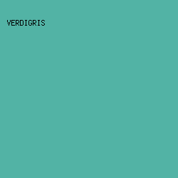 52B3A5 - Verdigris color image preview
