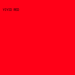 FF0017 - Vivid Red color image preview