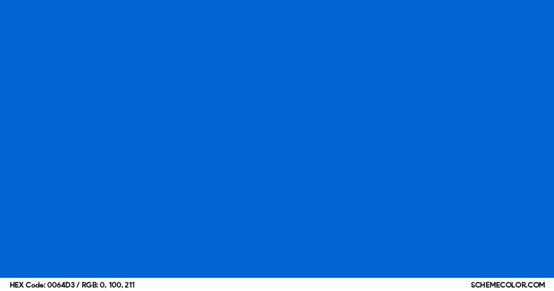 #0064D3 Hex Color Code - SchemeColor.com