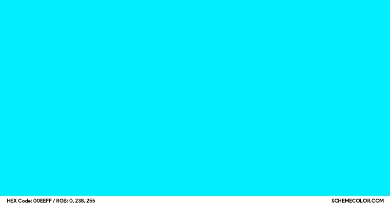 #00EEFF Hex Color Code - SchemeColor.com