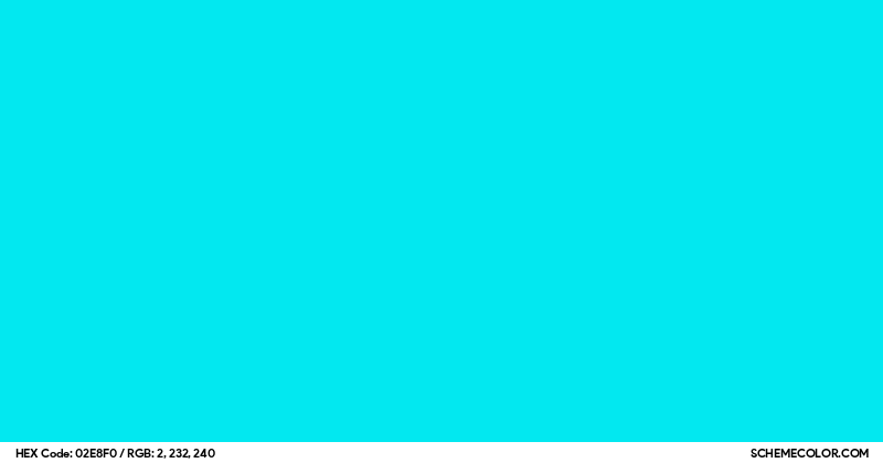 Image of #02E8F0 color code