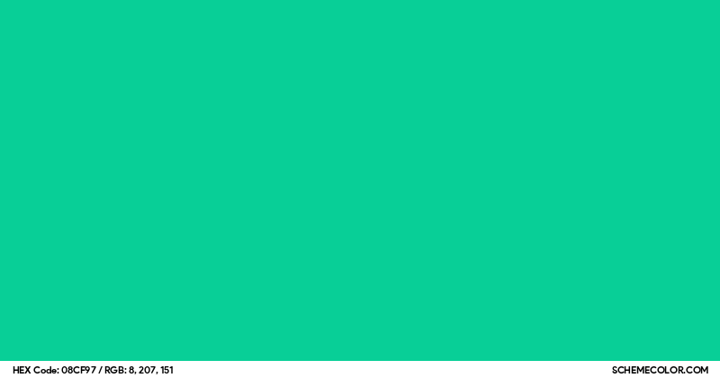 Image of #08CF97 color code