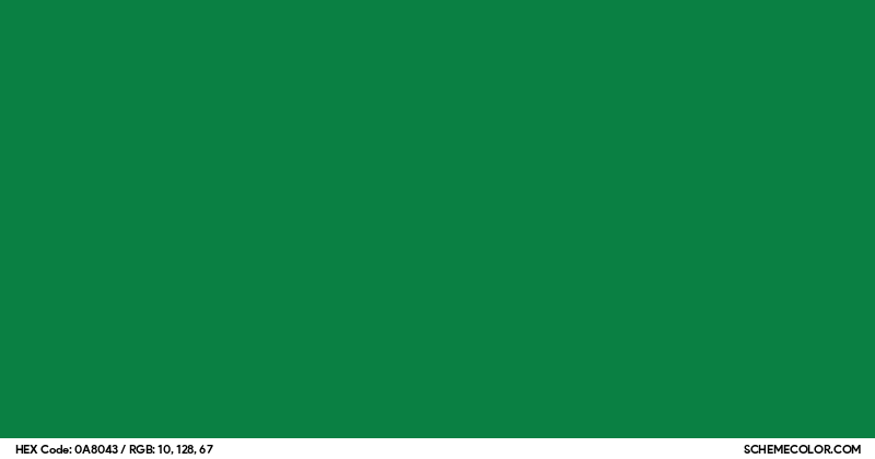 #0A8043 Hex Color Code - SchemeColor.com