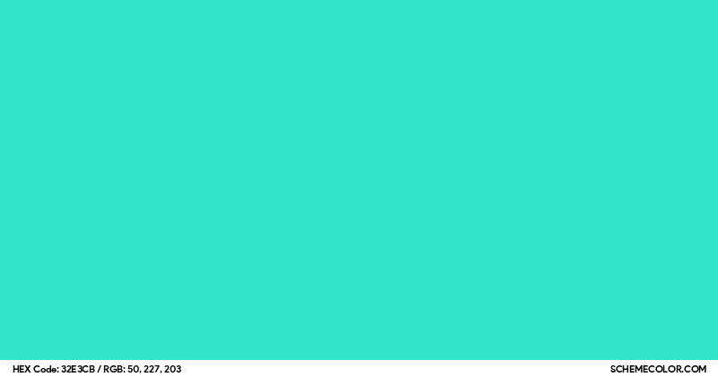 #32E3CB Hex Color Code - SchemeColor.com