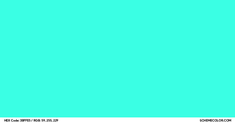 #3BFFE5 Hex Color Code - SchemeColor.com