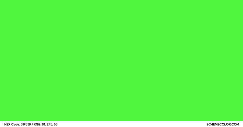 Image of #51F53F color code