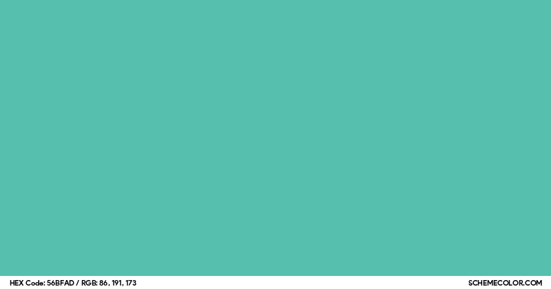 #56BFAD Hex Color Code - SchemeColor.com