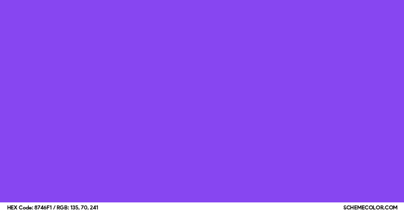 #8746F1 Hex Color Code - SchemeColor.com
