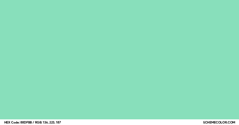 #88DFBB Hex Color Code - SchemeColor.com