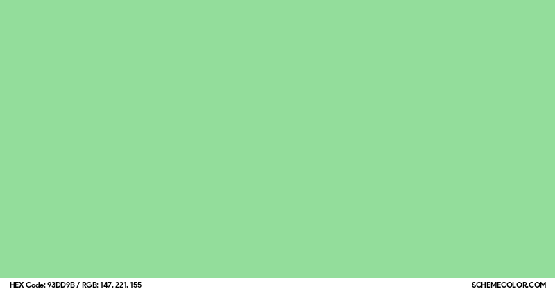 #93DD9B Hex Color Code - SchemeColor.com