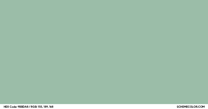 #9BBDA8 Hex Color Code - SchemeColor.com