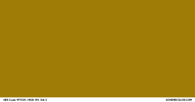 Image of #9F7C05 color code