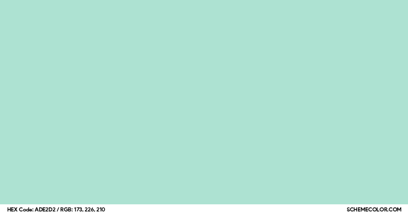 Peppermint Color Code #ADE2D2 Hex Color Code - SchemeColor.com