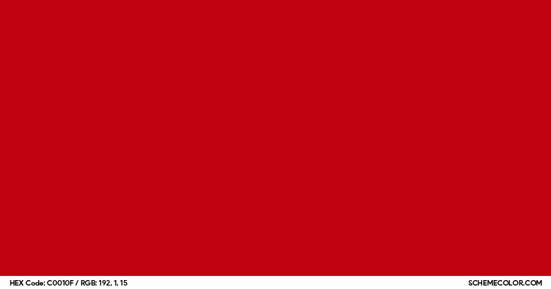 #C0010F Hex Color Code - SchemeColor.com