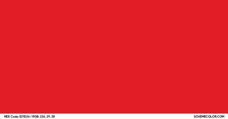 Torch Red Color Code #E21D26 Hex Color Code - SchemeColor.com