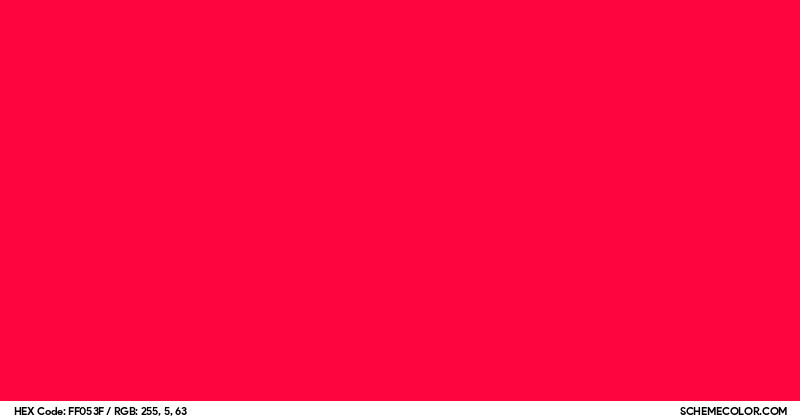 #FF053F Hex Color Code - SchemeColor.com