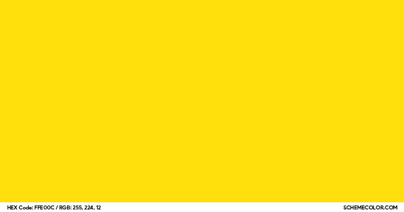 Solid Yellow Code #FFE00C Hex Color Code - SchemeColor.com