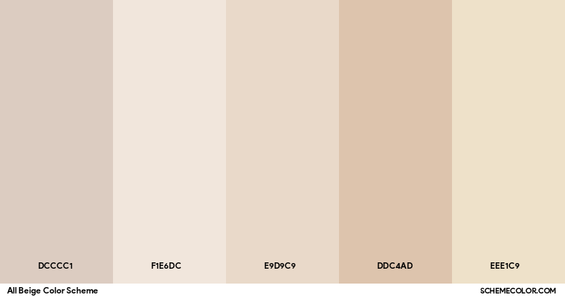 All Beige Color Scheme - Palettes - SchemeColor.com