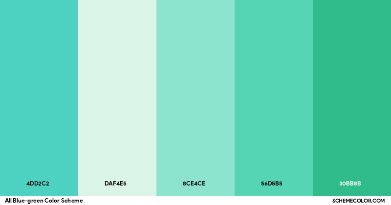 All Blue-green Color Scheme - Palettes - SchemeColor.com