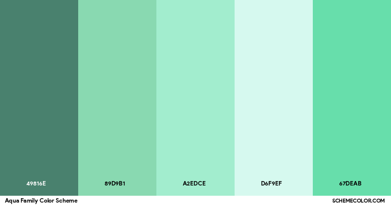 Aqua Family Color Scheme - Palettes - SchemeColor.com