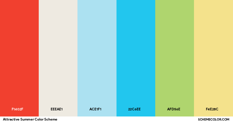 Attractive Summer Color Scheme - Palettes - SchemeColor.com