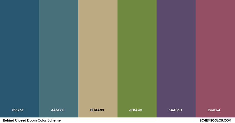 Behind Closed Doors Color Scheme - Palettes - SchemeColor.com