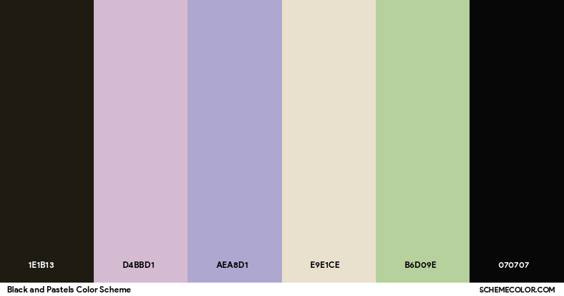 Black and Pastels Color Scheme - Palettes - SchemeColor.com