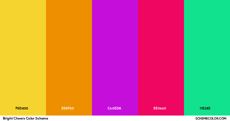 Bright Cheers Color Scheme - Palettes - SchemeColor.com