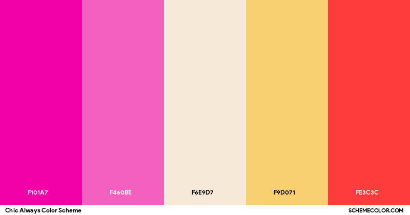 Chic Always Color Scheme - Palettes - SchemeColor.com