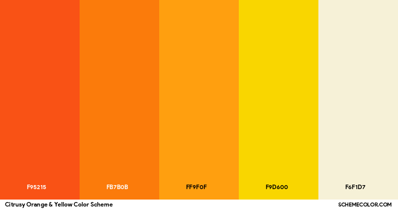 Yellow Orange Examples Citrusy Orange & Yellow Color Scheme - Palettes - SchemeColor.com