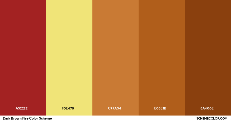 Dark Fire Color Code Dark Brown Fire Color Scheme - Palettes - SchemeColor.com