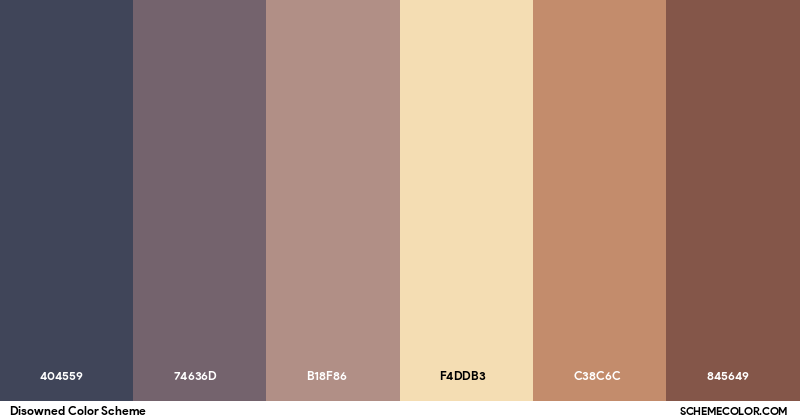 Disowned Color Scheme - Palettes - SchemeColor.com