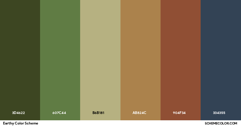 Earthy Deep Color Earthy Color Scheme - Palettes - SchemeColor.com