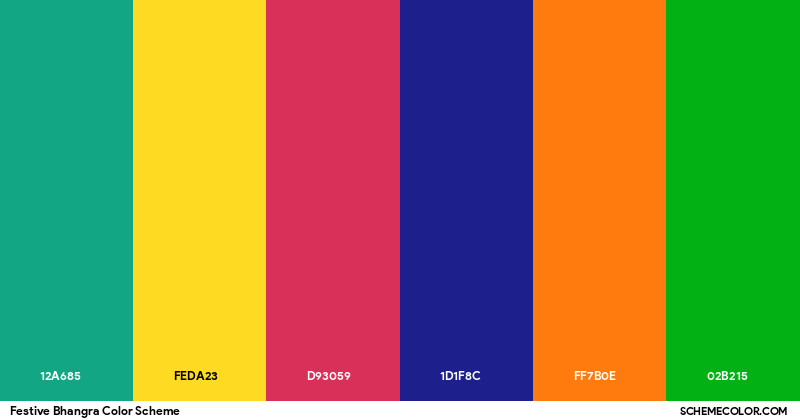 Festive Bhangra Color Scheme - Palettes - SchemeColor.com