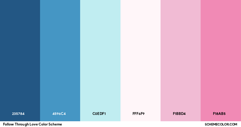 Follow Through Love Color Scheme - Palettes - SchemeColor.com