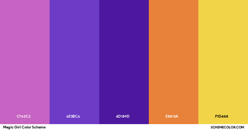 Magic Girl Color Scheme - Palettes - SchemeColor.com
