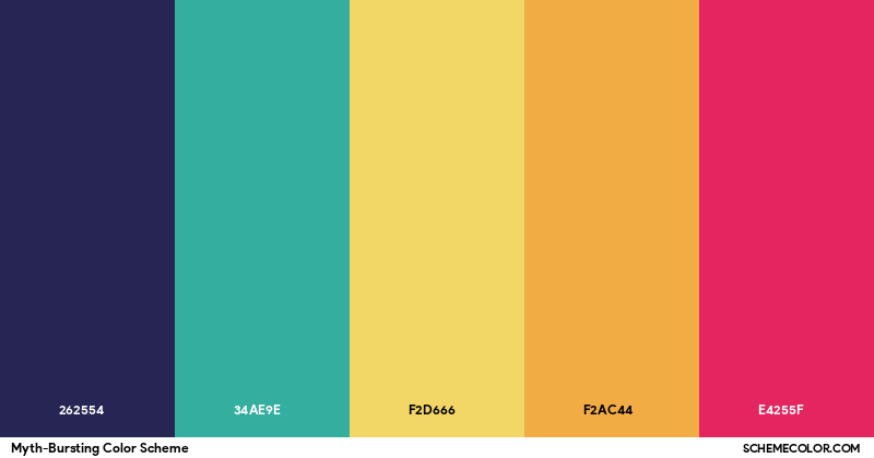 Myth Color Myth-Bursting Color Scheme - Palettes - SchemeColor.com