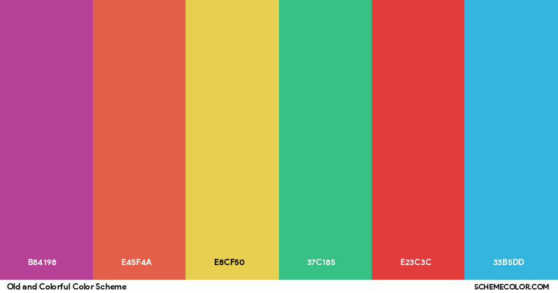 Old and Colorful Color Scheme - Palettes - SchemeColor.com