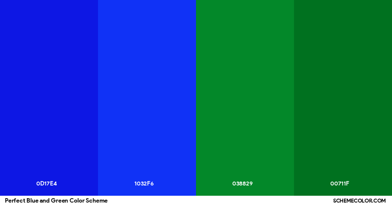 Perfect Blue and Green Color Scheme - Palettes - SchemeColor.com