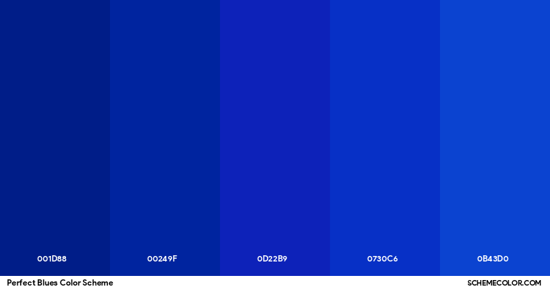 Consistent Blue Color Perfect Blues Color Scheme - Palettes - SchemeColor.com